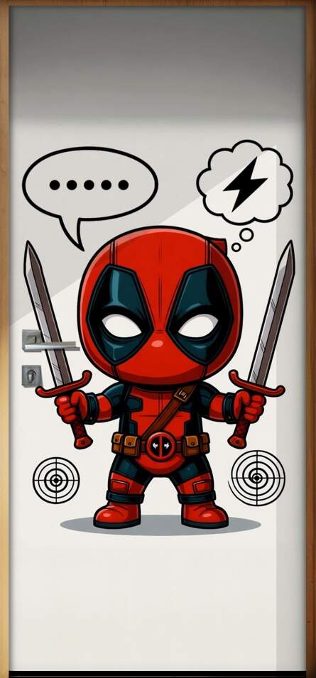 Adesivo de Porta Baby Deadpool