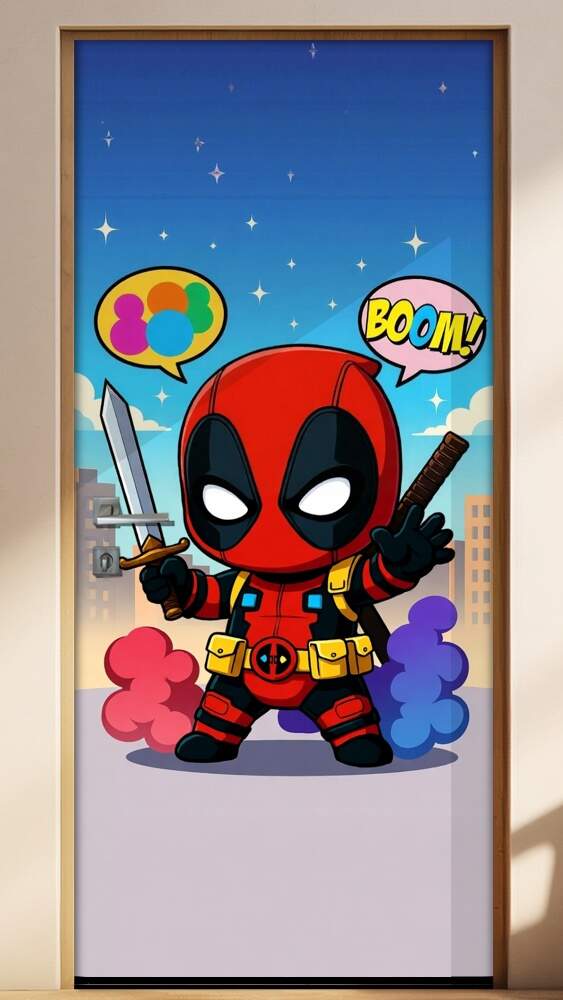 Adesivo de Porta Baby Deadpool