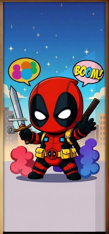 Adesivo de Porta Baby Deadpool
