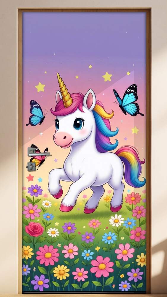Adesivo de Porta Unicornio