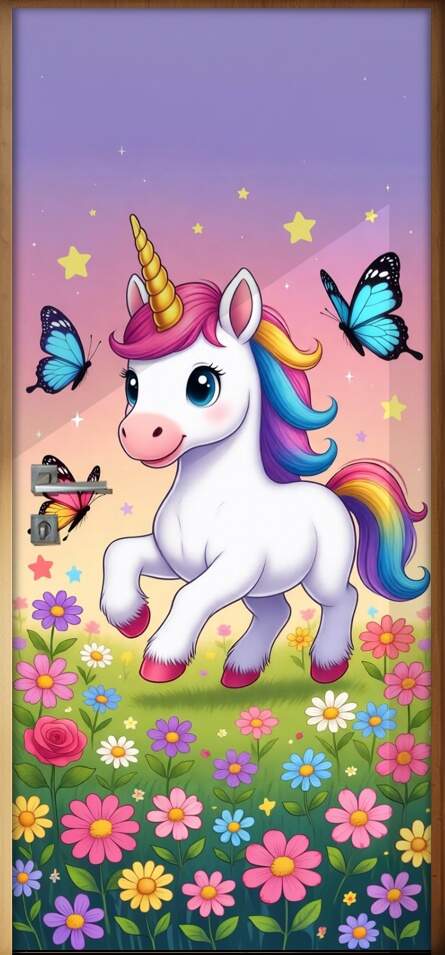 Adesivo de Porta Unicornio