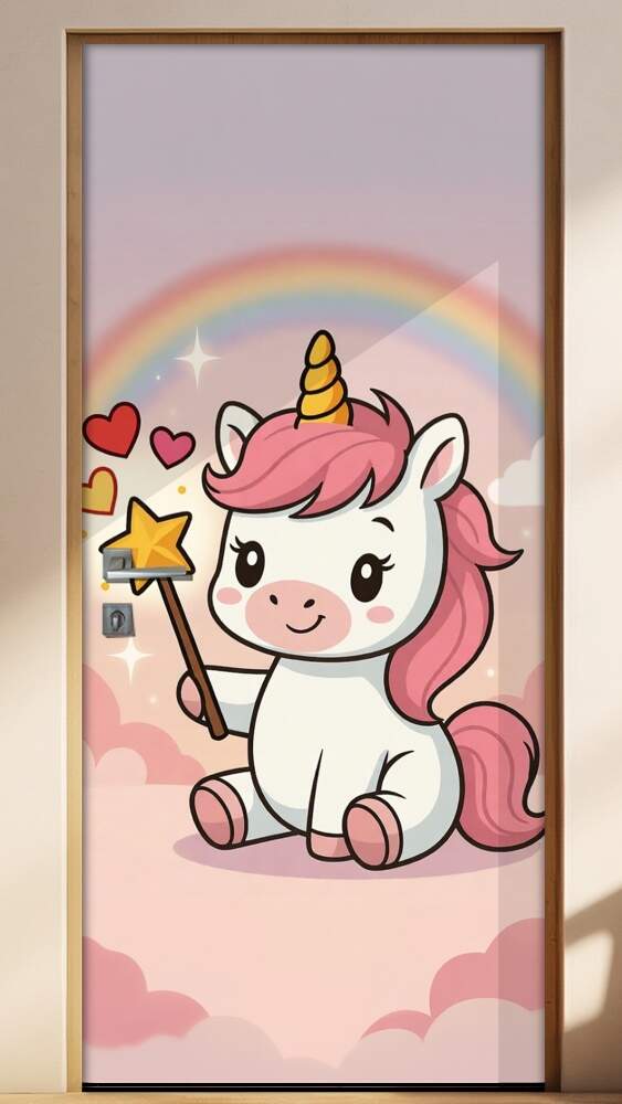 Adesivo de Porta Unicornio