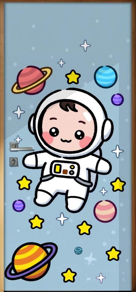 Adesivo de Porta Baby Astronauta