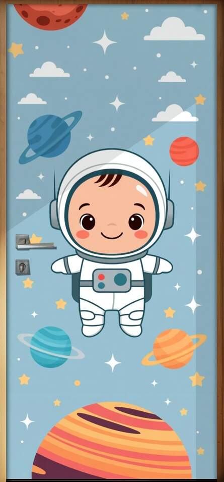 Adesivo de Porta Baby Astronauta