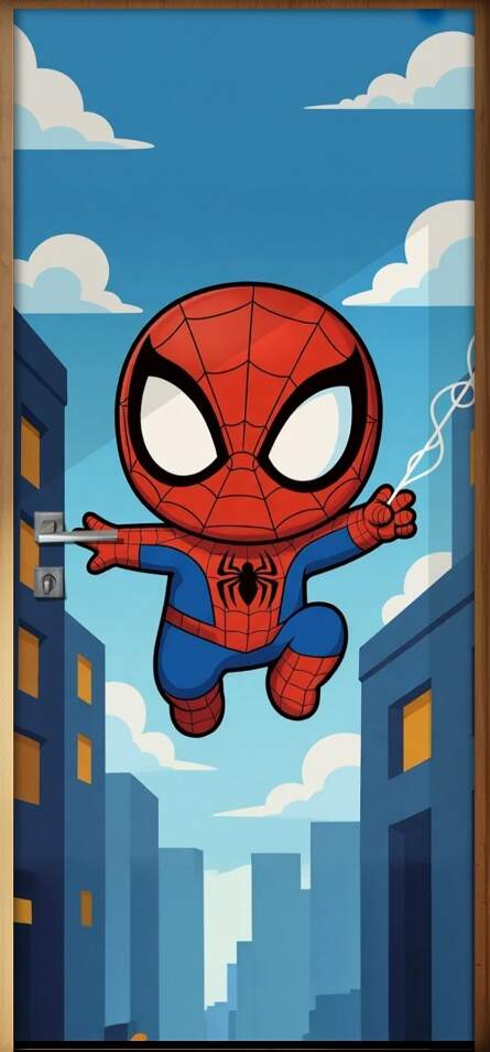 Adesivo de Porta Baby Homem Aranha
