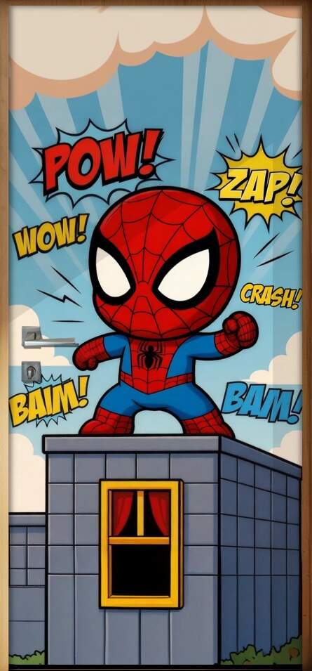 Adesivo de Porta Baby Homem Aranha