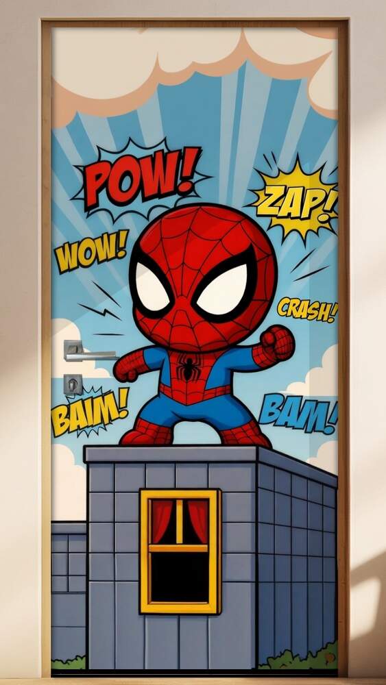 Adesivo de Porta Baby Homem Aranha