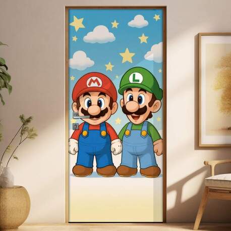 Adesivo de Porta Mario e Luigi
