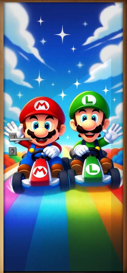 Adesivo de Porta Mario e Luigi
