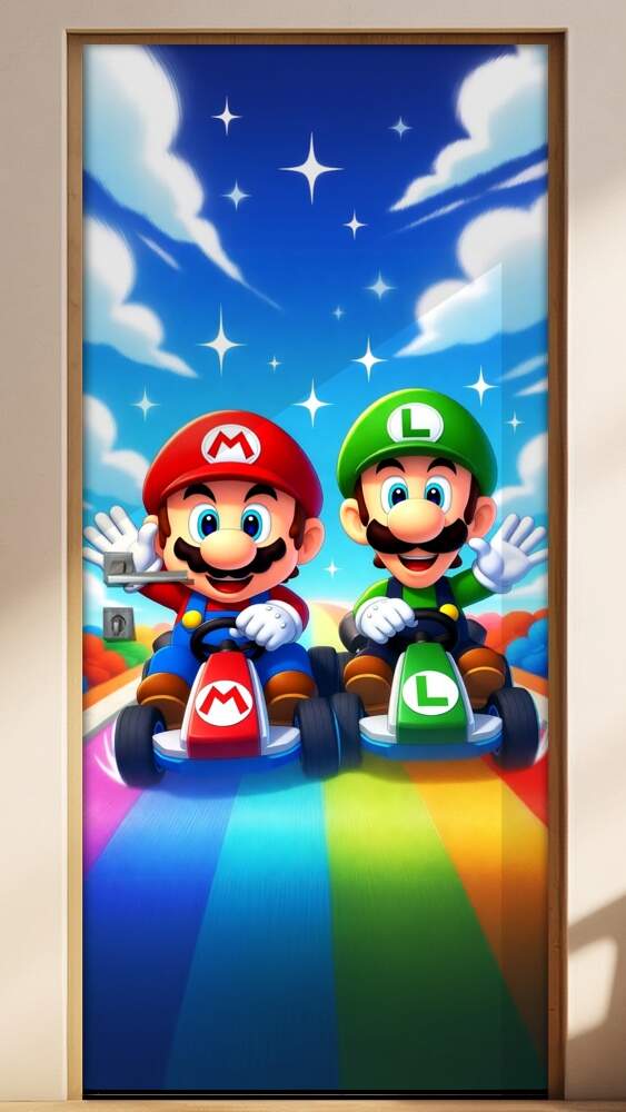 Adesivo de Porta Mario e Luigi