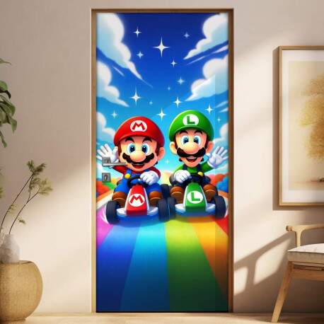 Adesivo de Porta Mario e Luigi