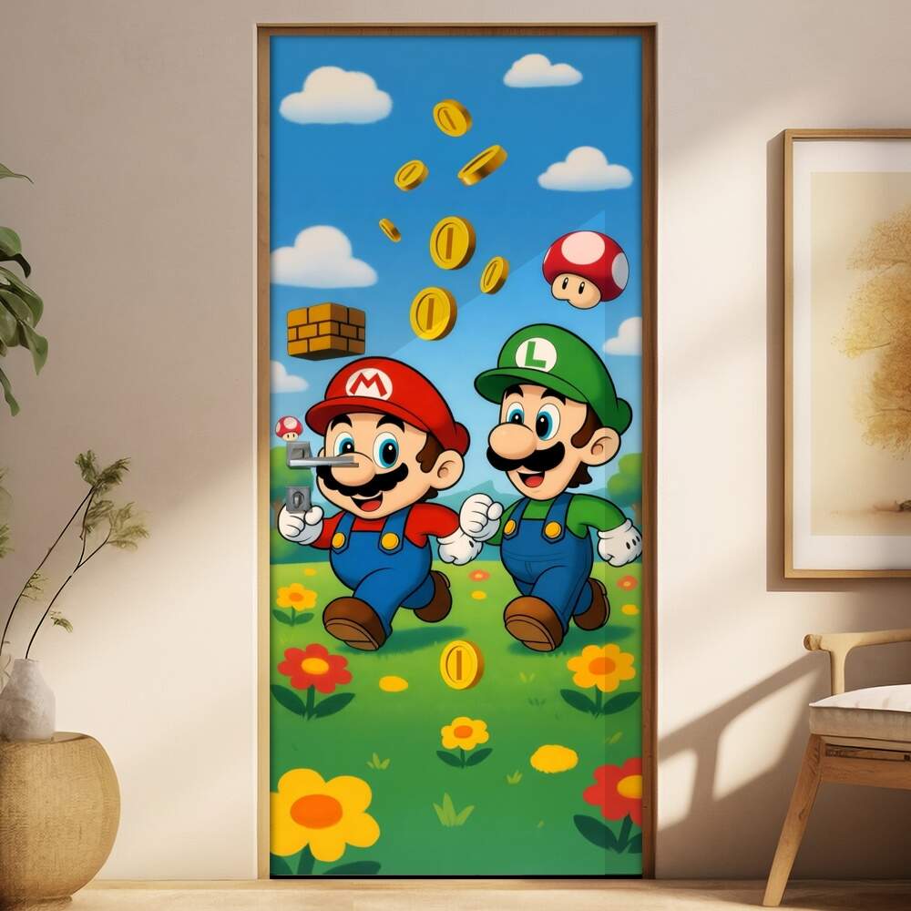 Adesivo de Porta Mario e Luigi