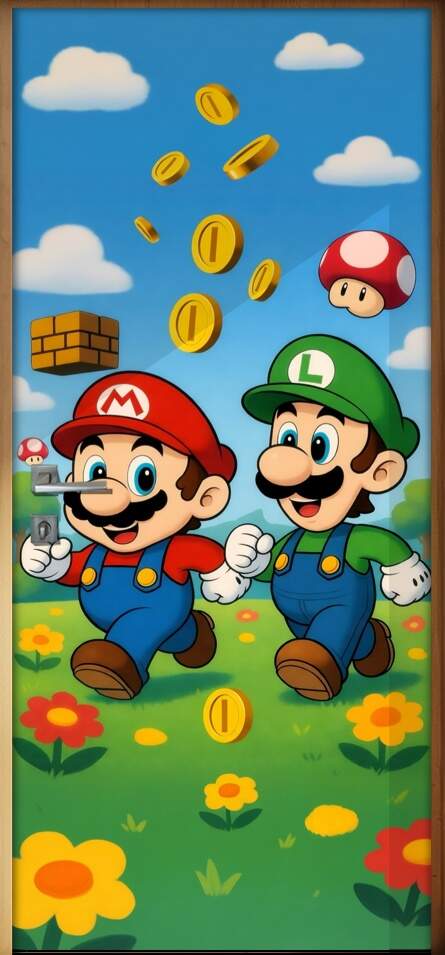 Adesivo de Porta Mario e Luigi