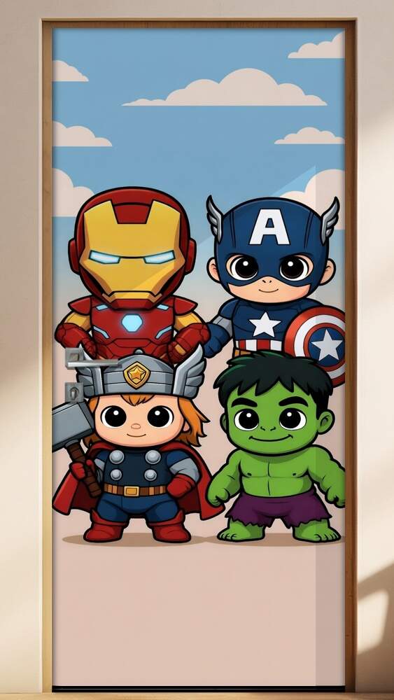 Adesivo de Porta Baby Avengers