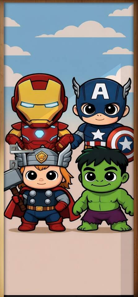 Adesivo de Porta Baby Avengers