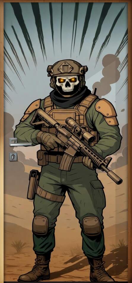 Adesivo de Porta Ghost (Call of Duty)