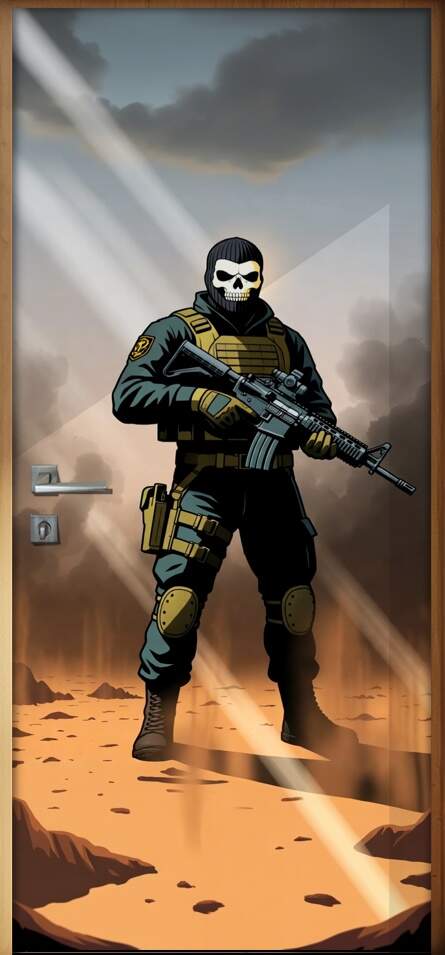 Adesivo de Porta Ghost (Call of Duty)