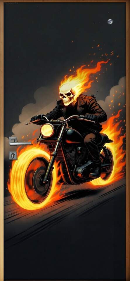 Adesivo de Porta Motoqueiro Fantasmas