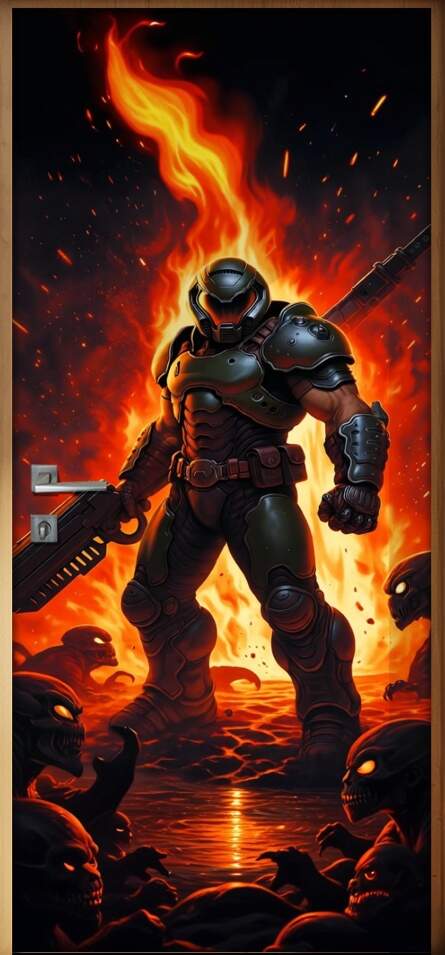 Adesivo de Porta Doom Slayer (DOOM)