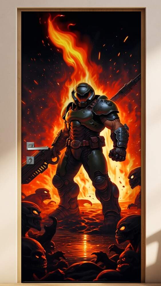 Adesivo de Porta Doom Slayer (DOOM)