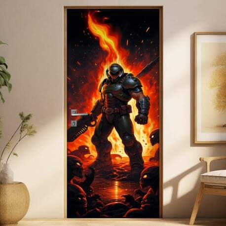 Adesivo de Porta Doom Slayer (DOOM)