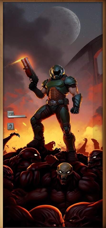 Adesivo de Porta Doom Slayer (DOOM)