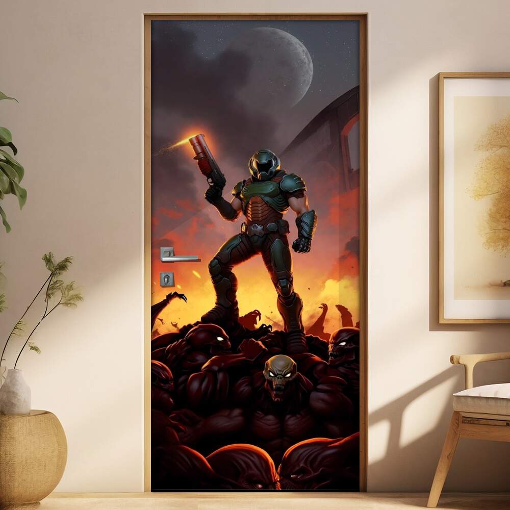 Adesivo de Porta Doom Slayer (DOOM)