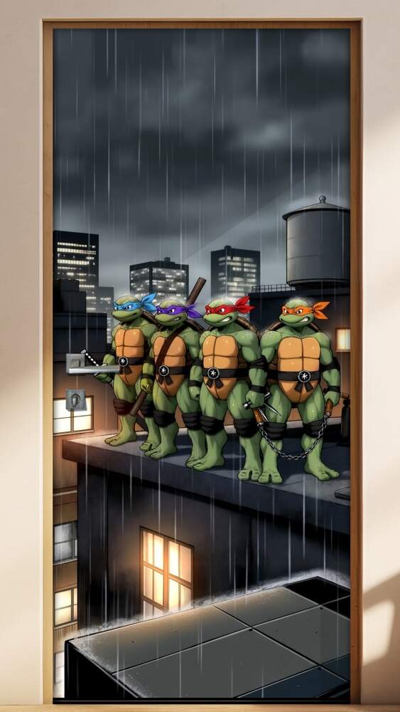 Adesivo de Porta Tartarugas Ninjas