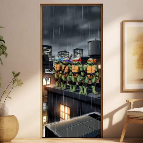 Adesivo de Porta Tartarugas Ninjas