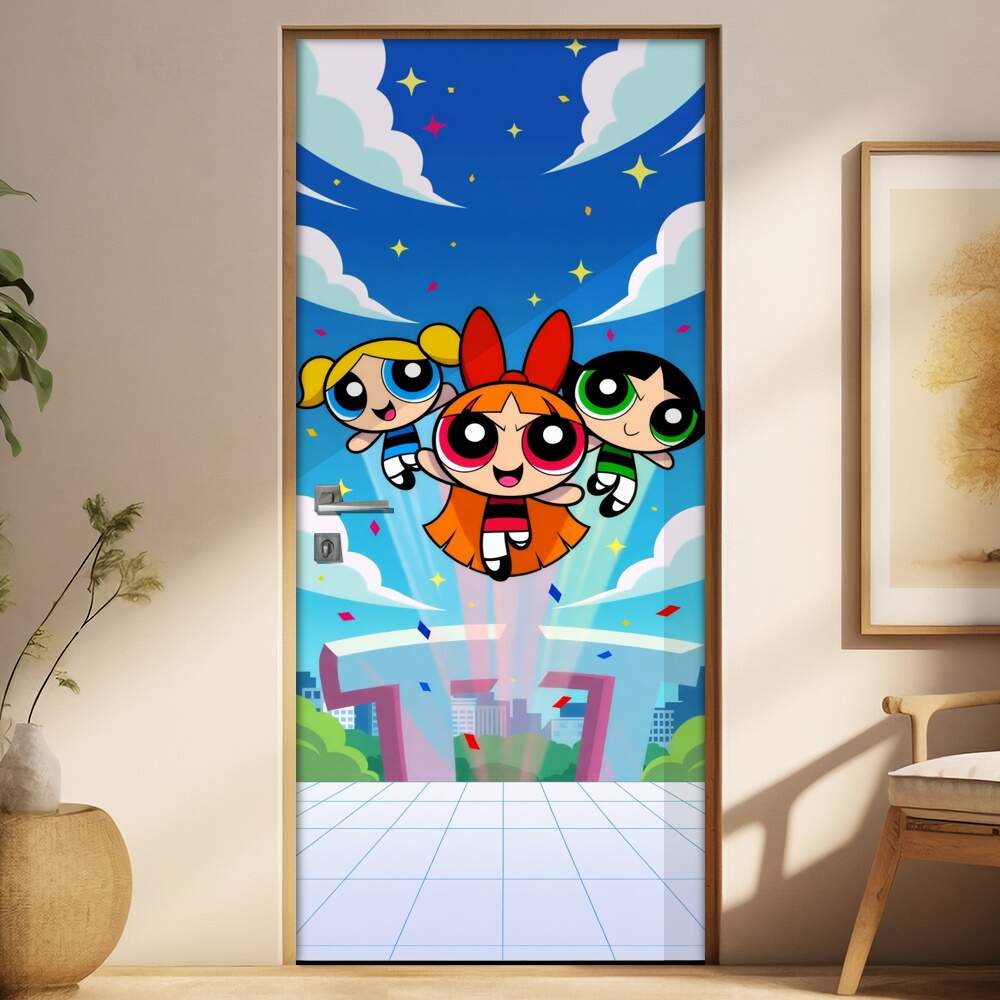 Adesivo de Porta Meninas Super Poderosas