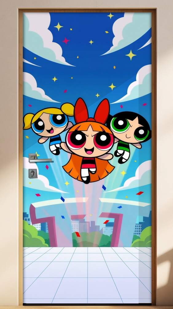Adesivo de Porta Meninas Super Poderosas