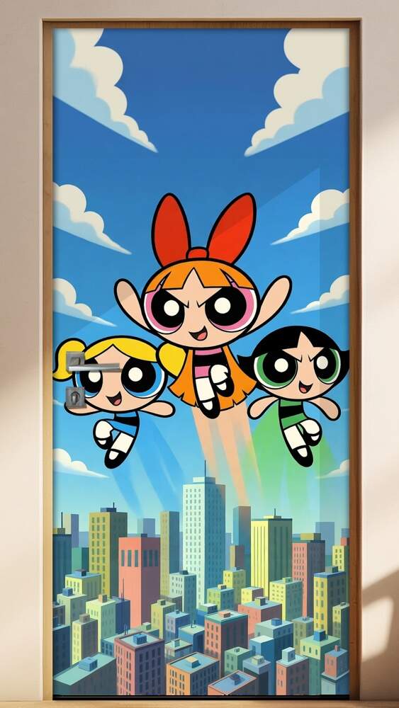 Adesivo de Porta Meninas Super Poderosas