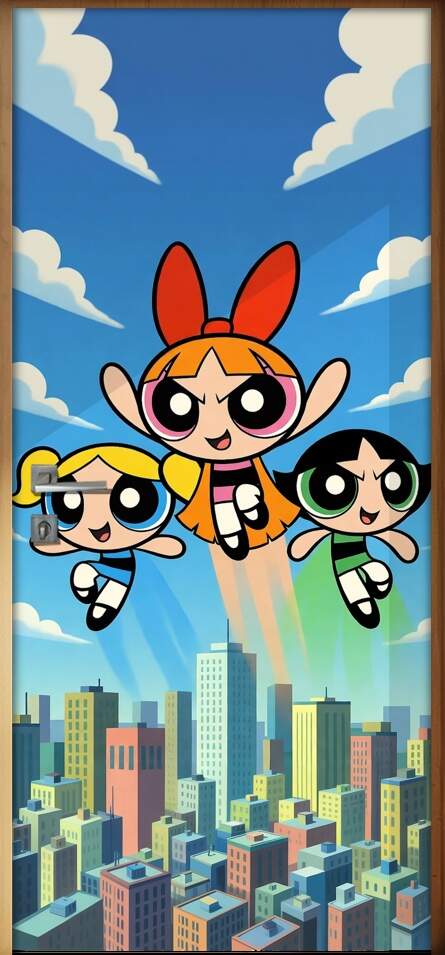 Adesivo de Porta Meninas Super Poderosas