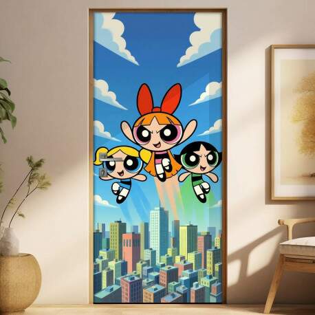 Adesivo de Porta Meninas Super Poderosas