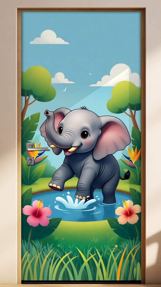 Adesivo de Porta Baby Elefante