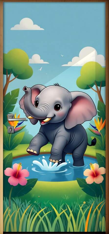 Adesivo de Porta Baby Elefante