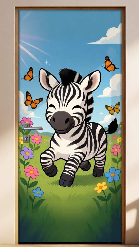 Adesivo de Porta Baby Zebra