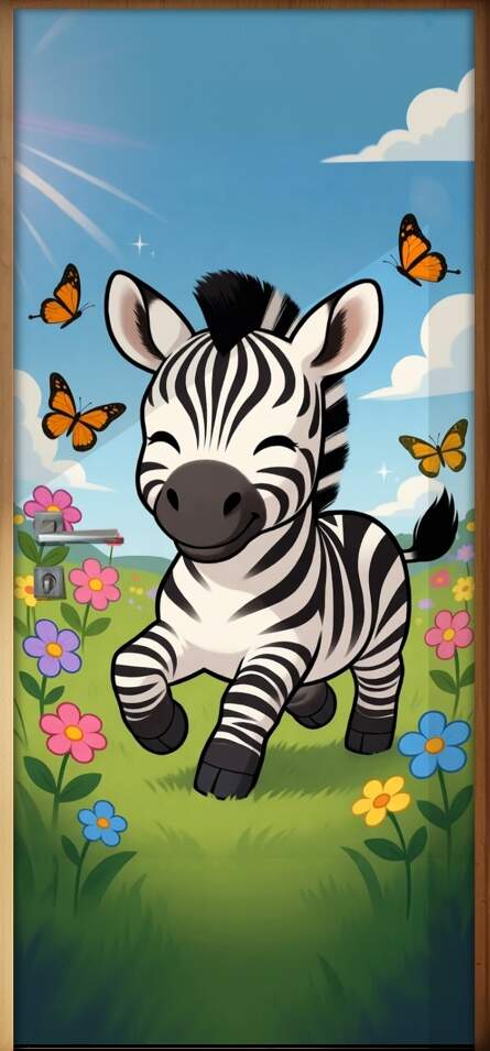 Adesivo de Porta Baby Zebra