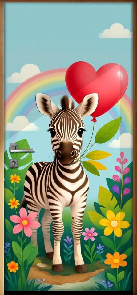 Adesivo de Porta Baby Zebra