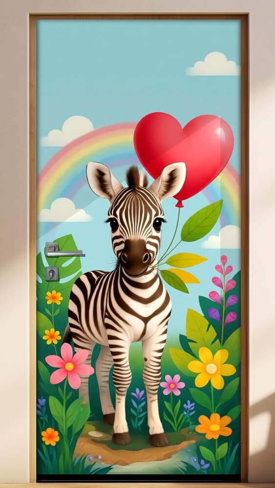 Adesivo de Porta Baby Zebra