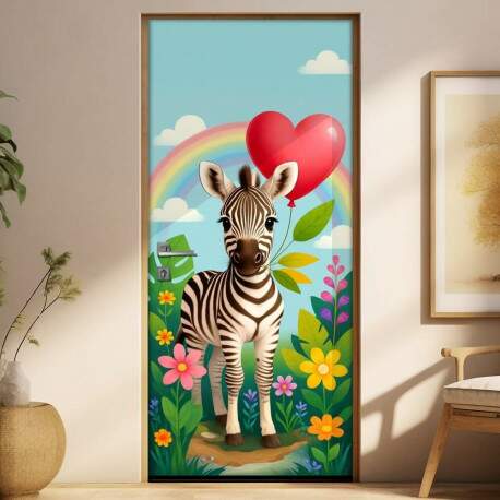 Adesivo de Porta Baby Zebra