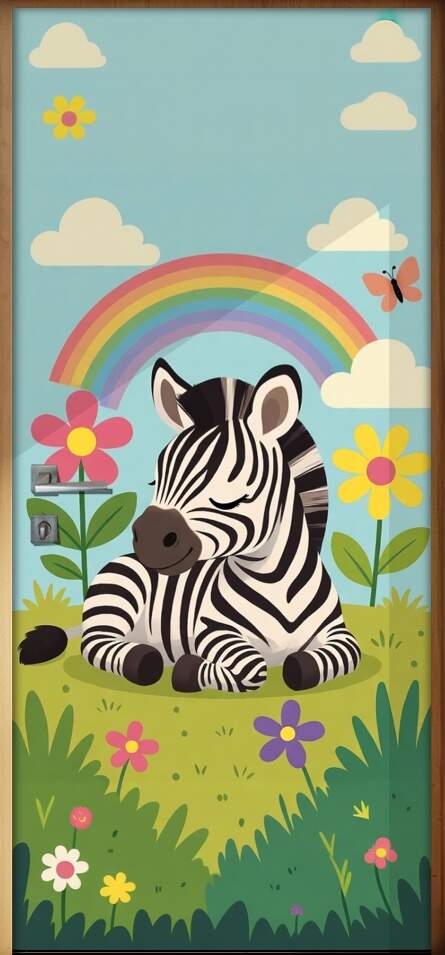 Adesivo de Porta Baby Zebra