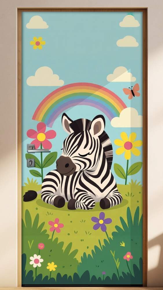 Adesivo de Porta Baby Zebra