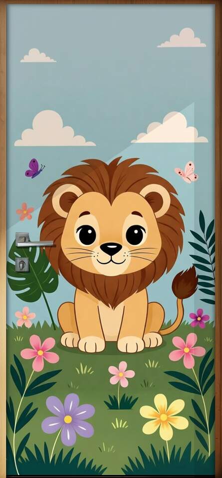 Adesivo de Porta Baby Le�o