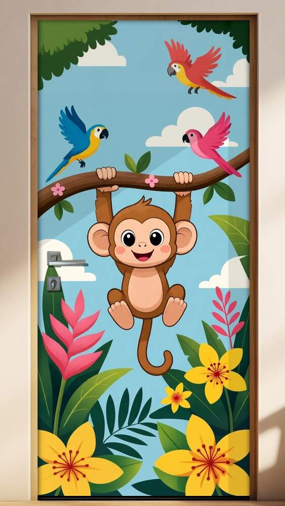 Adesivo de Porta Baby Macaco