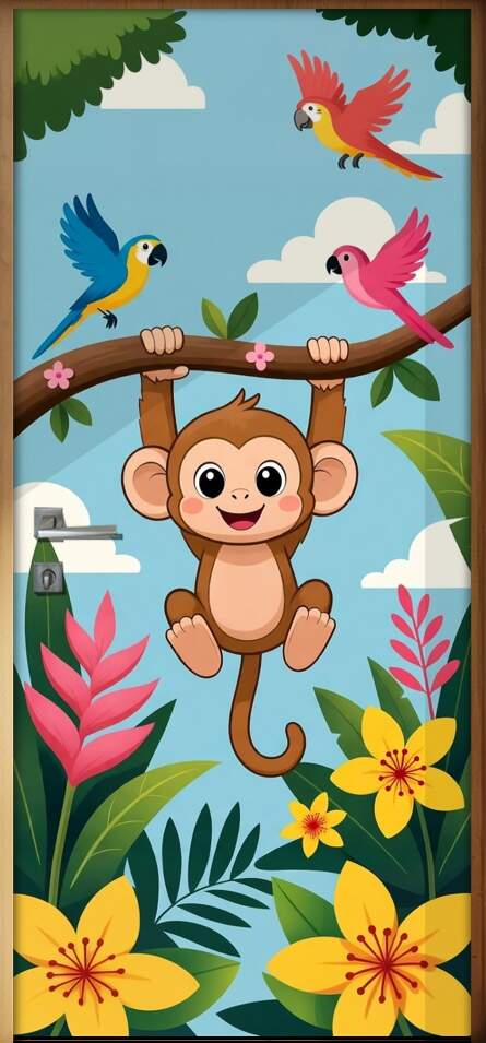 Adesivo de Porta Baby Macaco