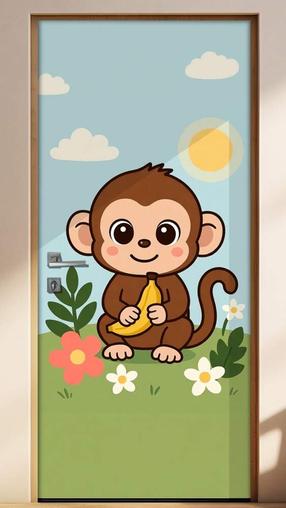 Adesivo de Porta Baby Macaco