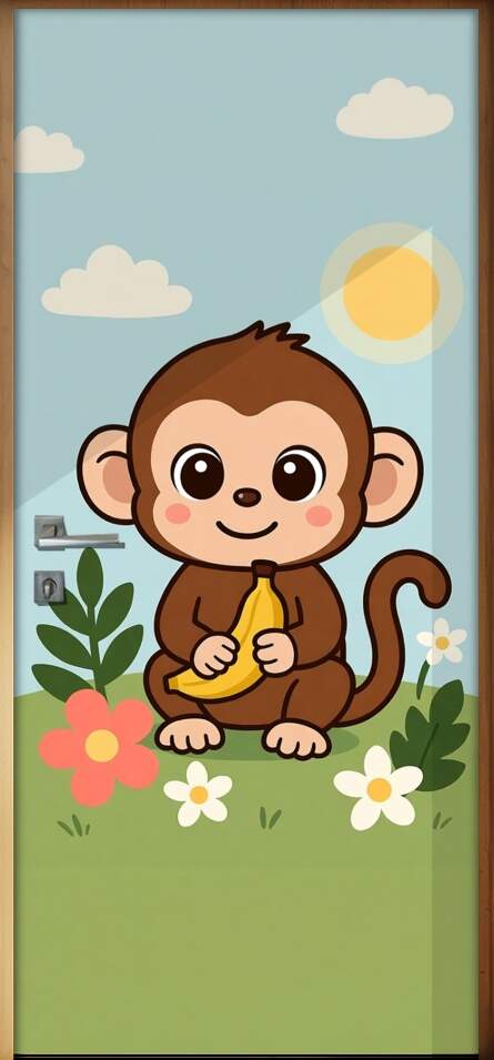 Adesivo de Porta Baby Macaco