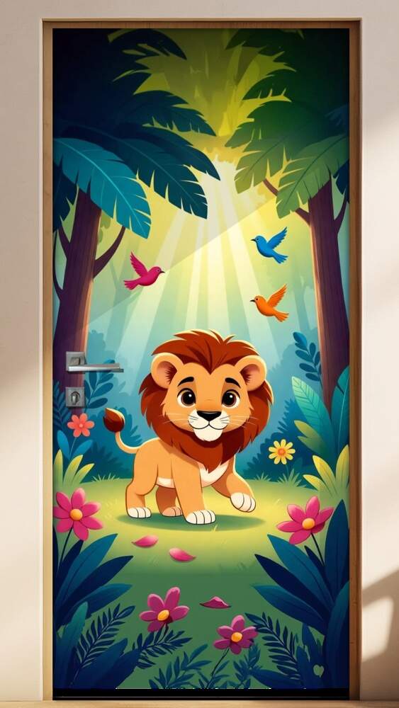 Adesivo de Porta Baby Le�o