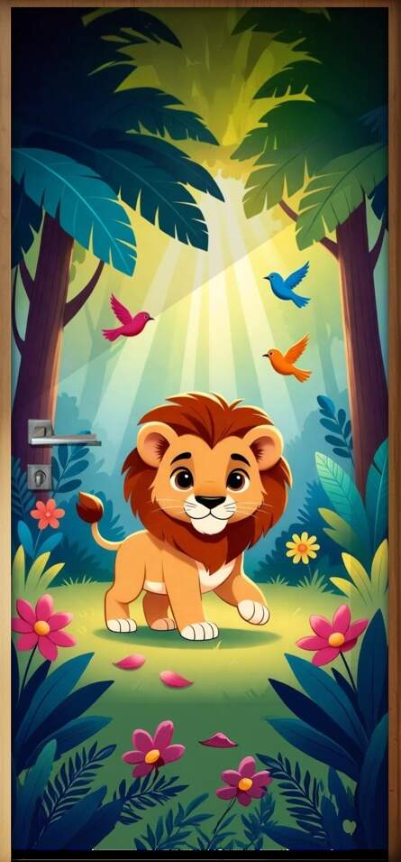 Adesivo de Porta Baby Le�o